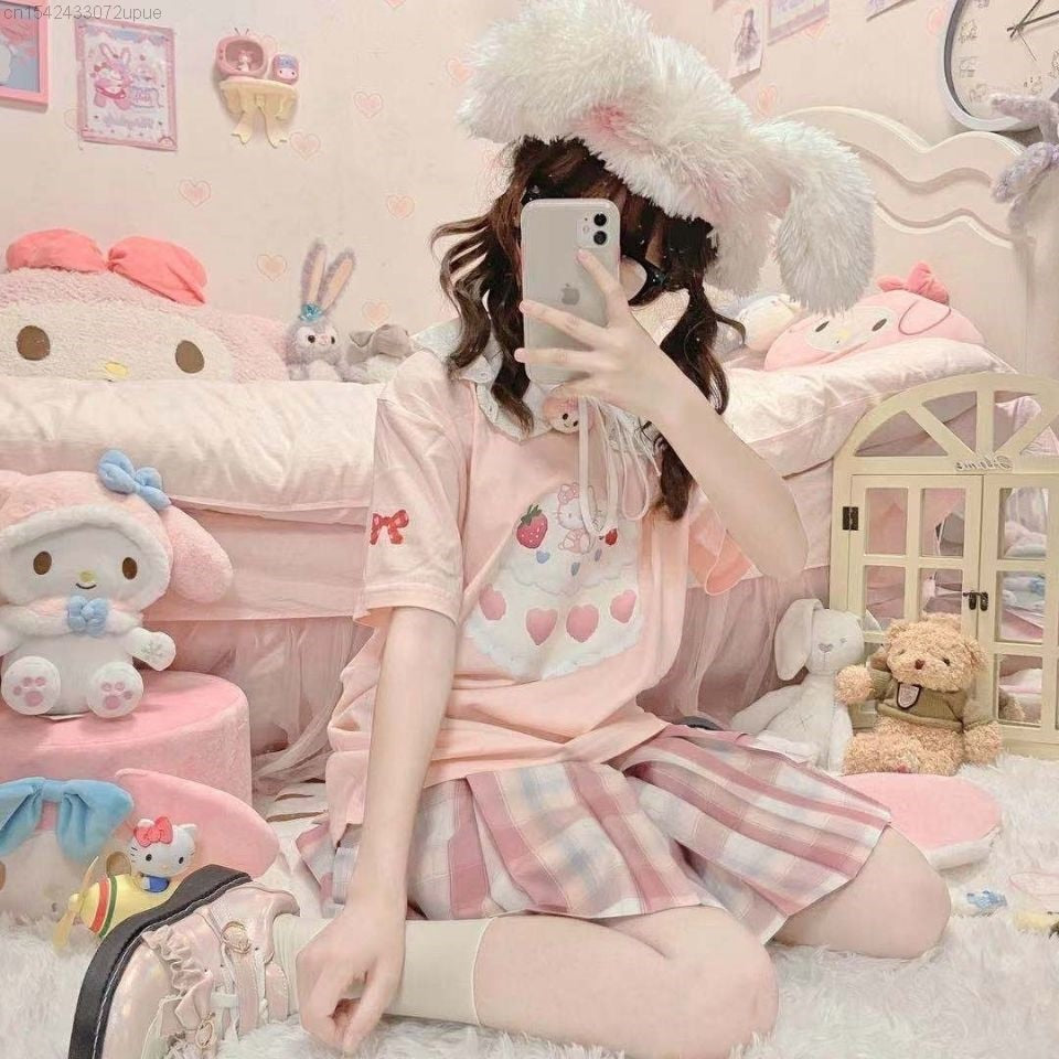 Strawberry Cake Pink Kitty T-Shirt