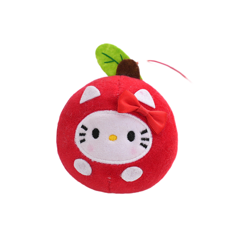 Kawaii Kitty Apple Keychain
