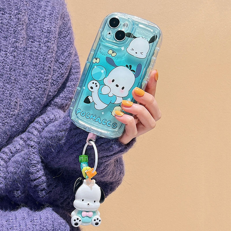 Cartoon Phone Case With Keychain