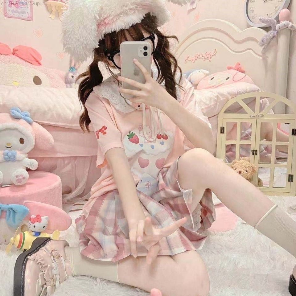 Strawberry Cake Pink Kitty T-Shirt