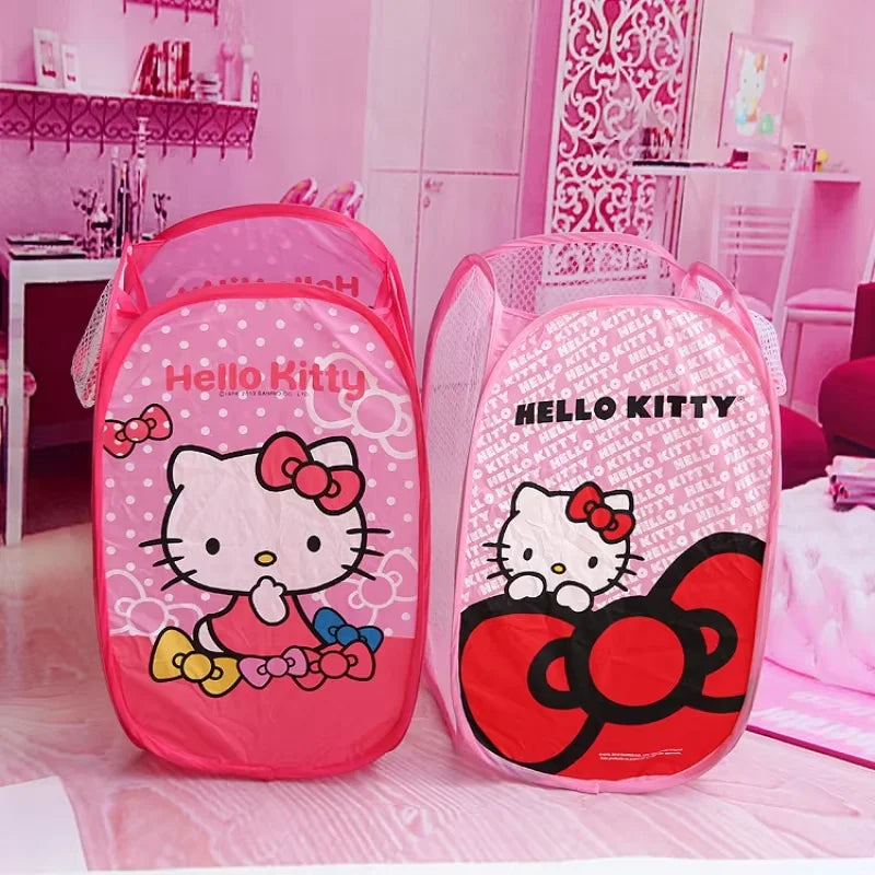 Kitty Hamper Folding Dirty Clothes Basket