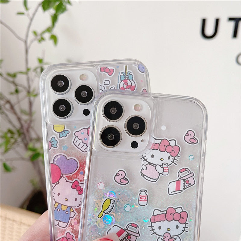 Kawaii Kitty Quicksand iPhone Case