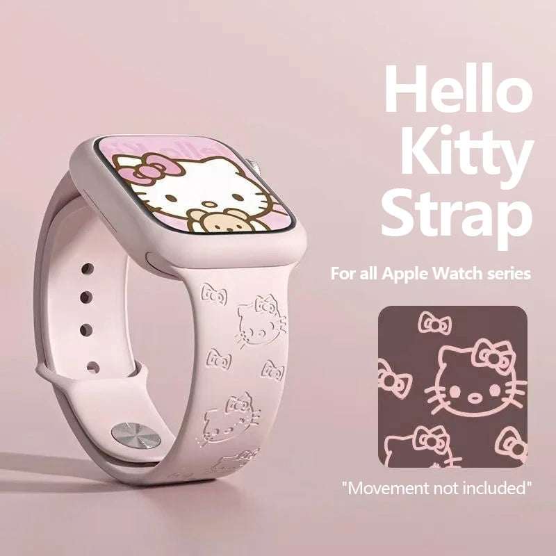 Kitty Stitch Silicone Strap iWatch Band KI739