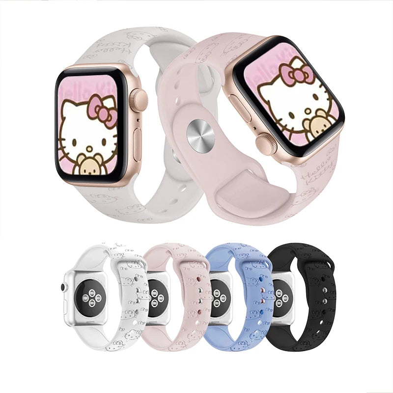 Kitty Stitch Silicone Strap iWatch Band KI739