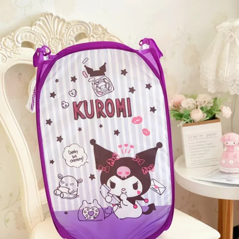 Kitty Hamper Folding Dirty Clothes Basket