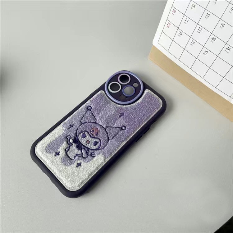Cute Anime Embroidered iPhone Case