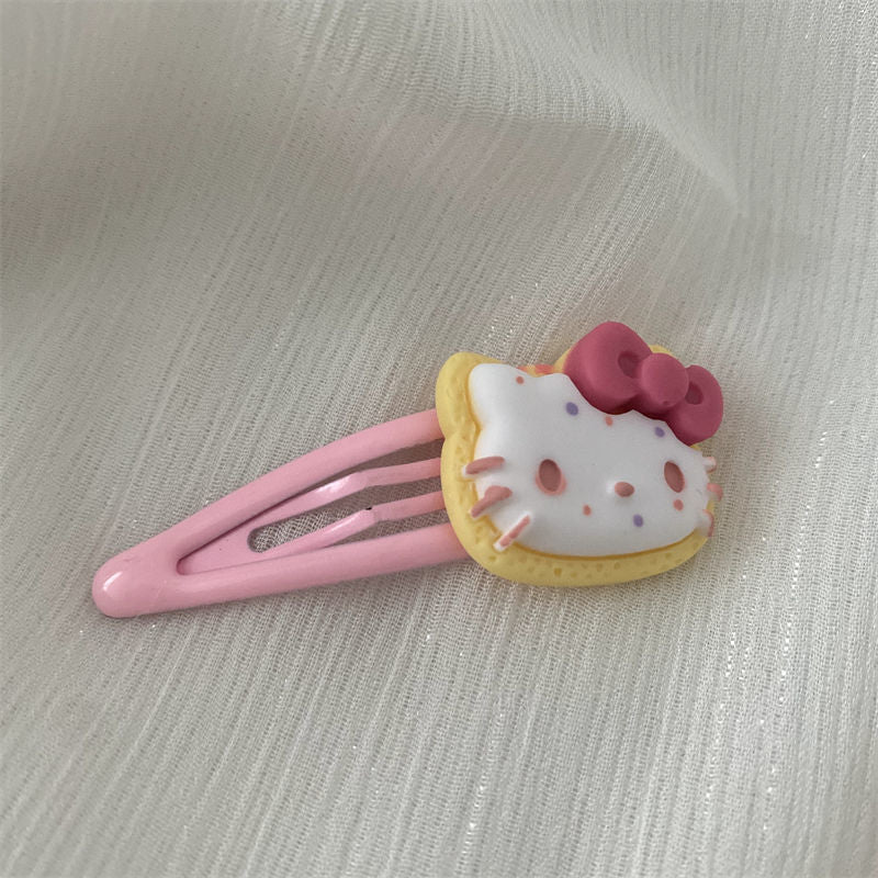 Pinces à cheveux en forme de biscuits Pink Kitty