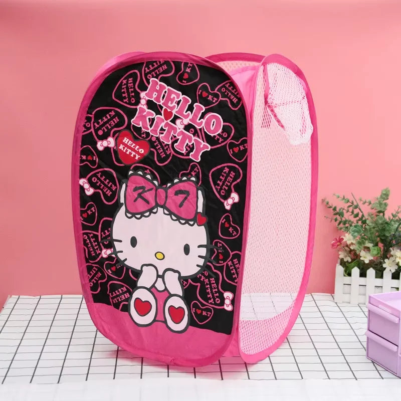 Kitty Hamper Folding Dirty Clothes Basket