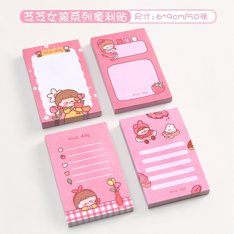 Kawaii Pink Stationery Sticky Notes