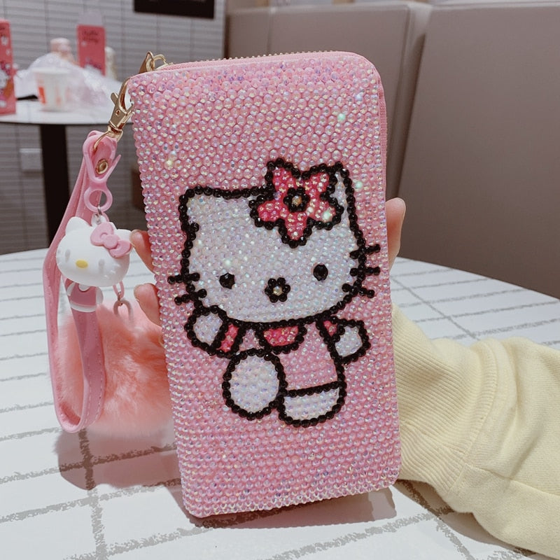 Pink Kitty Rhinestones Wallet