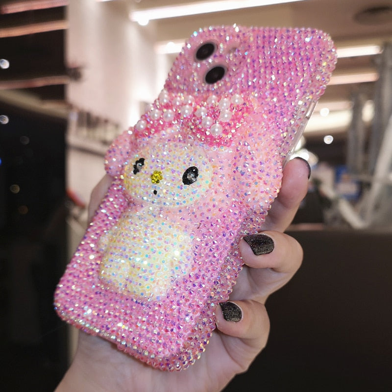 Kawaii Melo Rhinestone iPhone Case