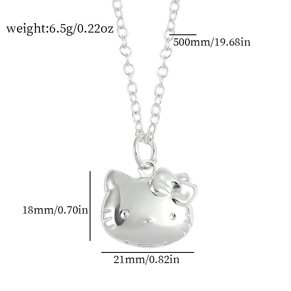 Sliver Openable Kitty Necklace