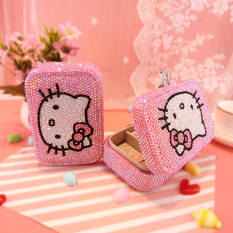 Kitty Rhinestones Jewelry Box