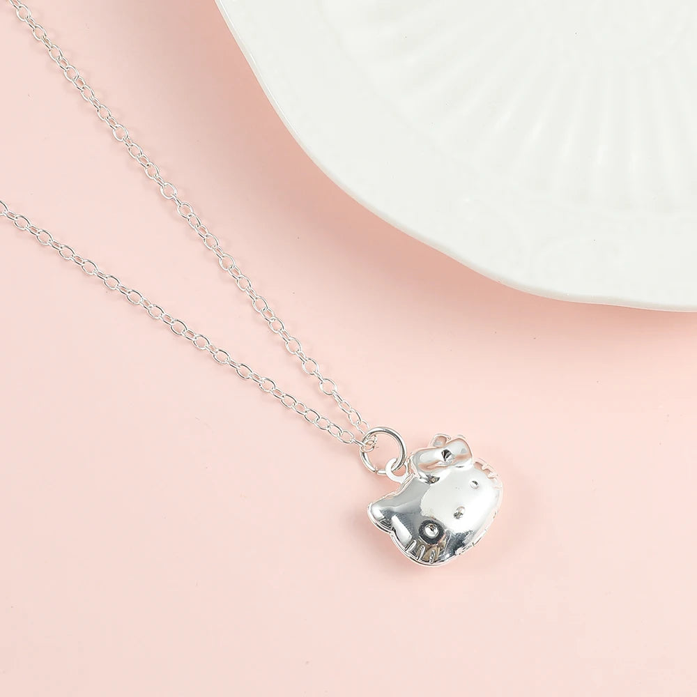Sliver Openable Kitty Necklace
