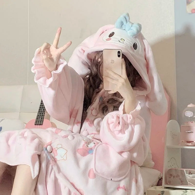 Melo Fluffy Winter Pajamas Dress Pants SK444