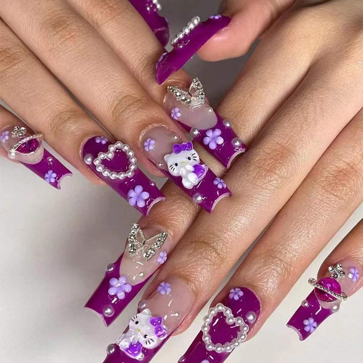 Kitty 3D Press On Nails SK448
