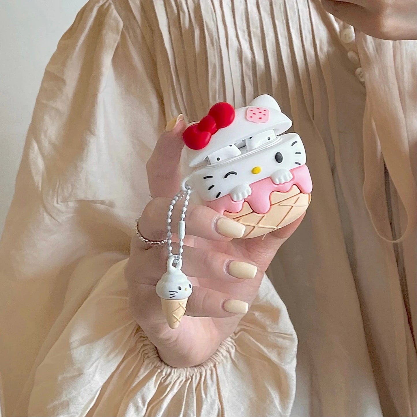 Kawaii Kitty Ice Cream AirPods Case
