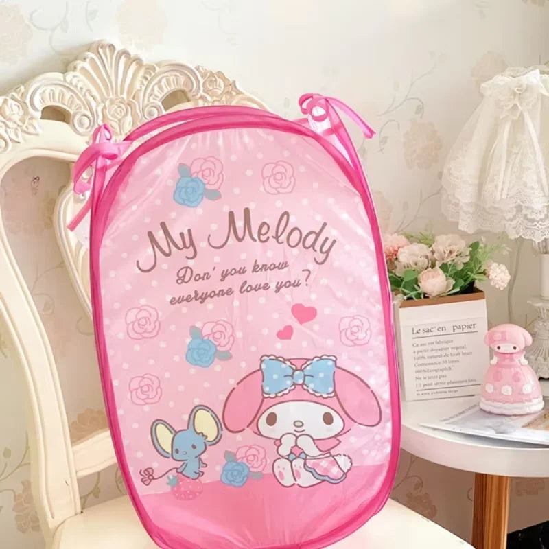 Kitty Hamper Folding Dirty Clothes Basket