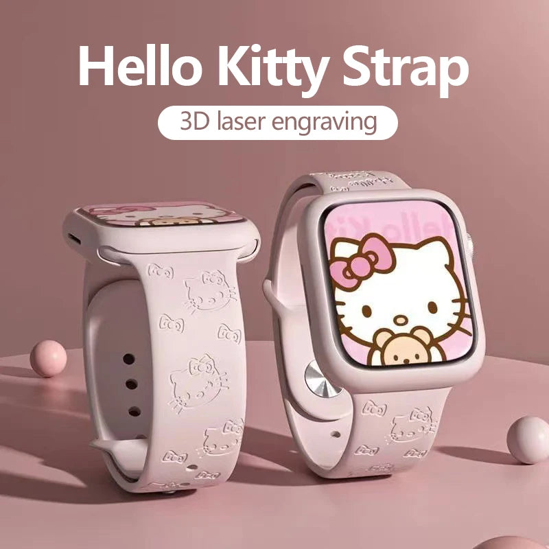 Kitty Stitch Silicone Strap iWatch Band KI739