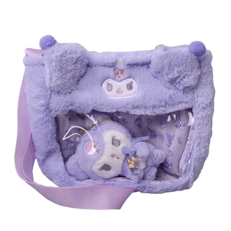 Cartoon Plush Bag With Keychain