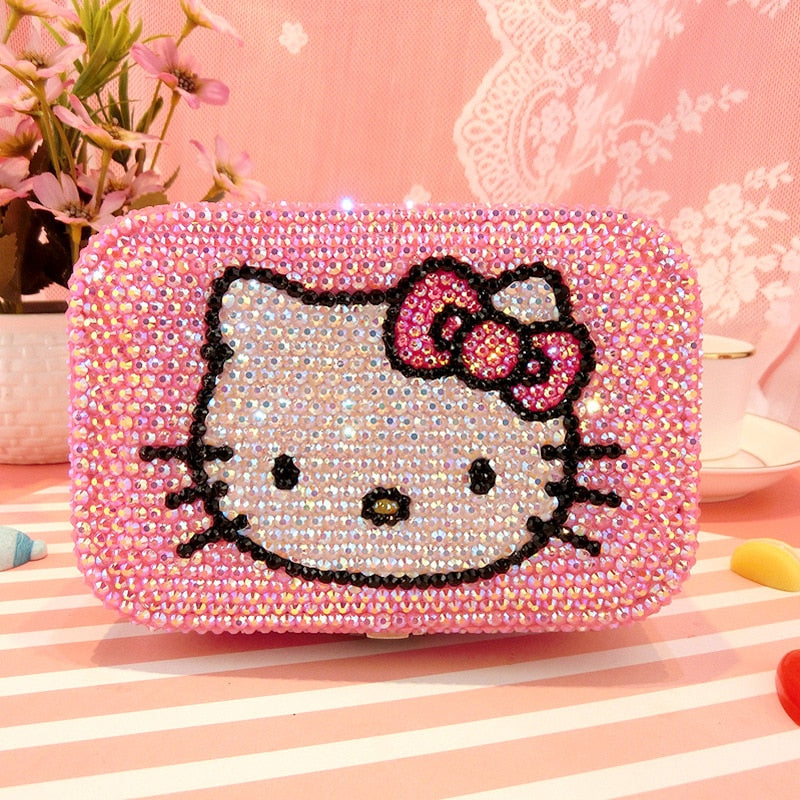Kitty Rhinestones Jewelry Box