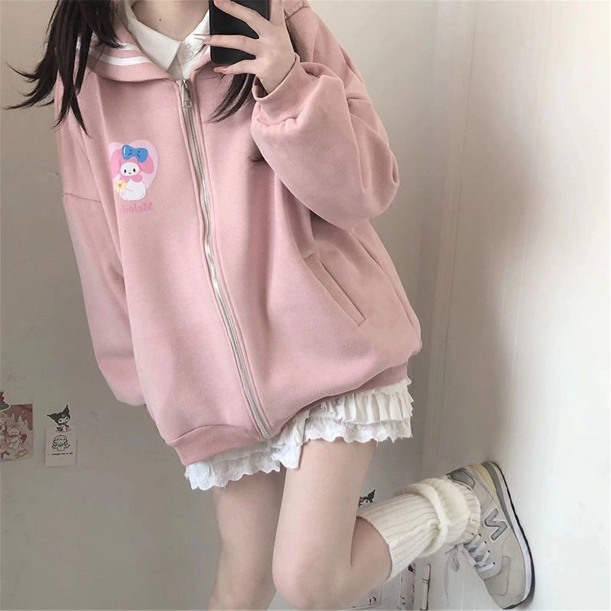 Sweet Cartoon Zip Up Hoodie