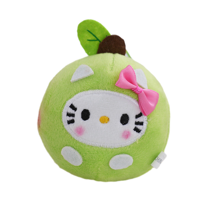 Kawaii Kitty Apple Keychain