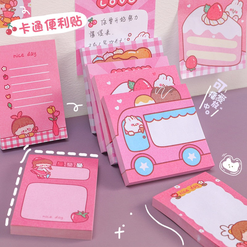 Kawaii Pink Stationery Sticky Notes