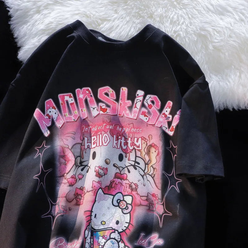 Y2K Ghost Kitty T-Shirt SK447
