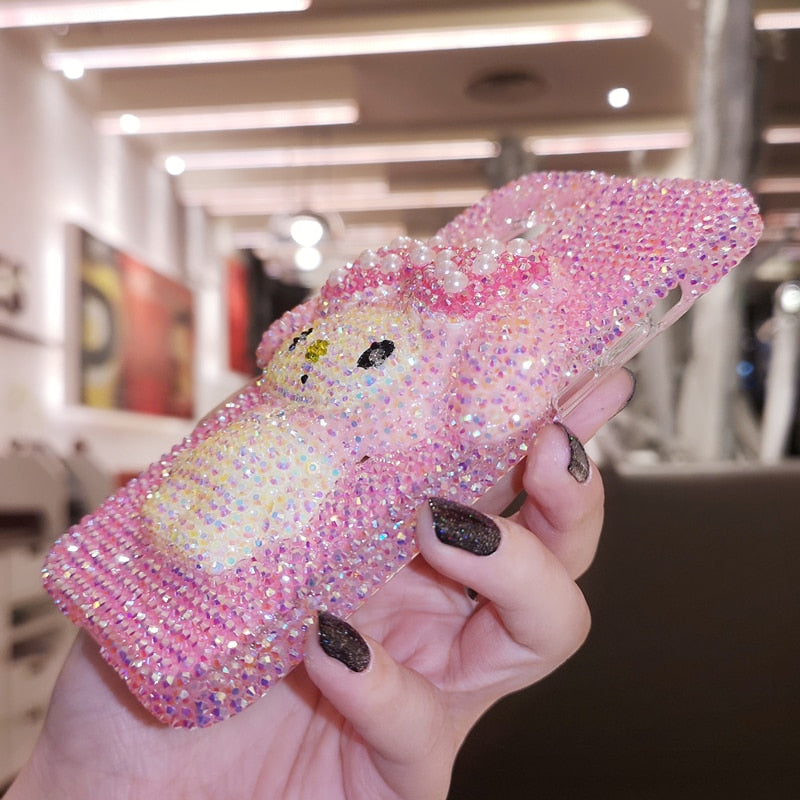 Kawaii Melo Rhinestone iPhone Case