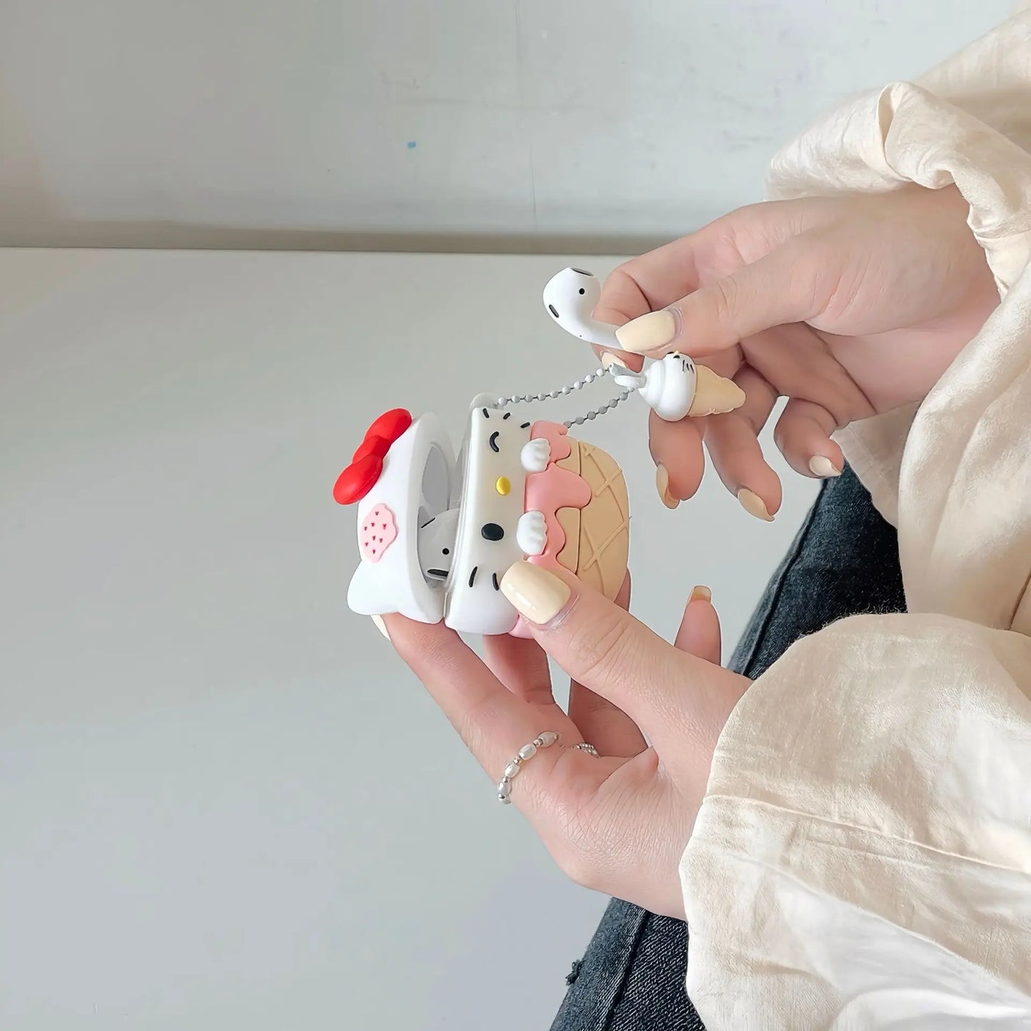 Kawaii Kitty Ice Cream AirPods Case