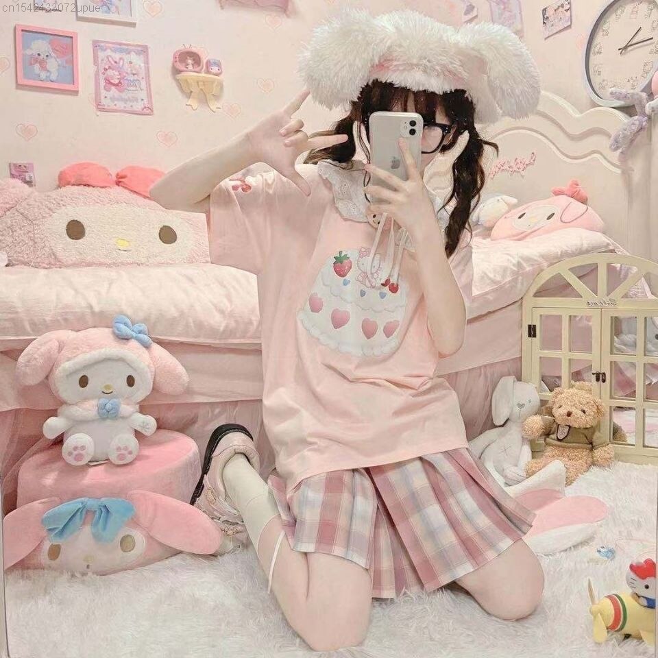 Strawberry Cake Pink Kitty T-Shirt