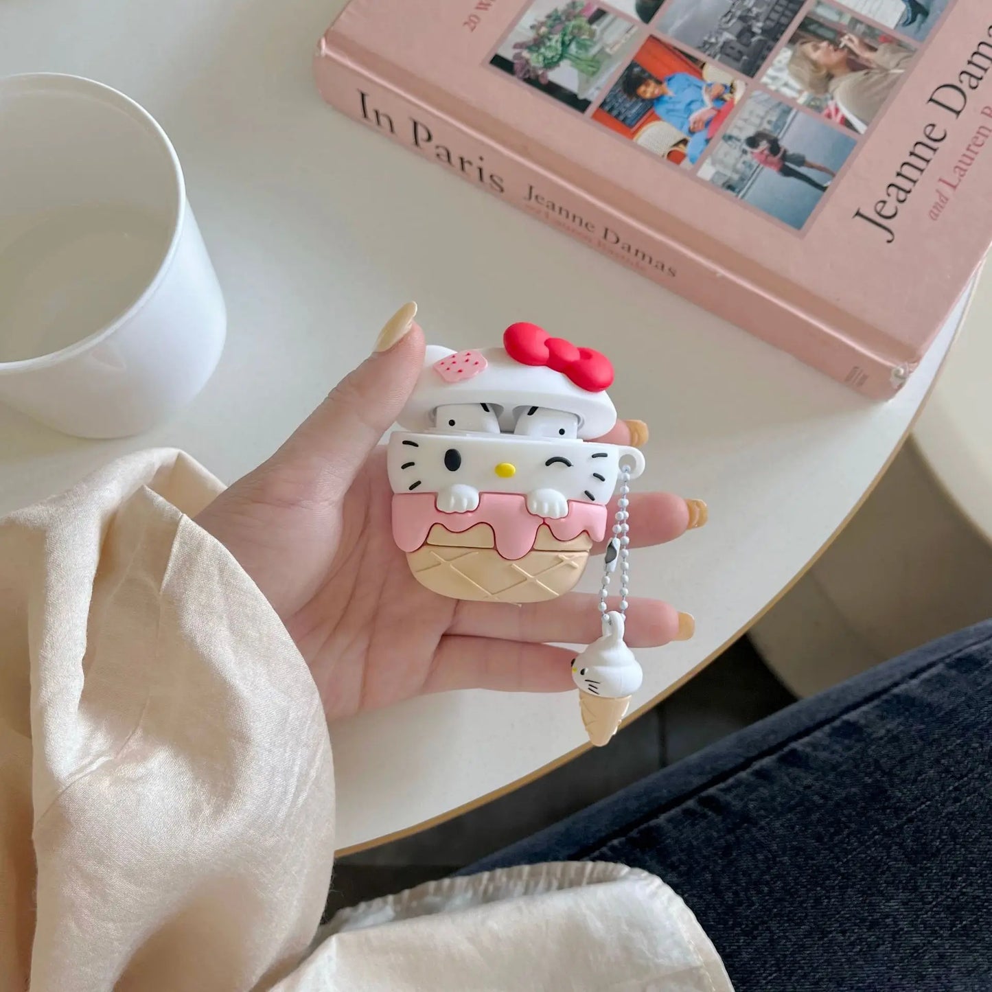 Kawaii Kitty Ice Cream AirPods Case