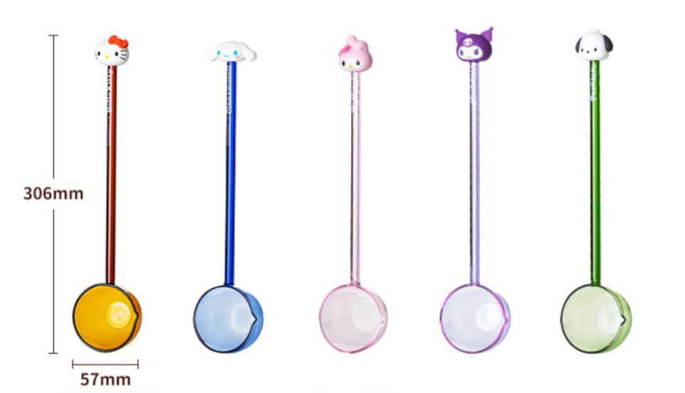 Cartoon Long-handled Glass Spoon