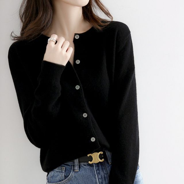 Round Neck Button Cardigan