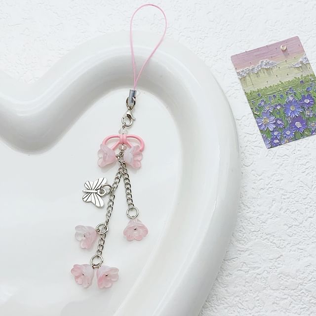 Bow Butterfly Floral Acrylic Alloy Phone Charm