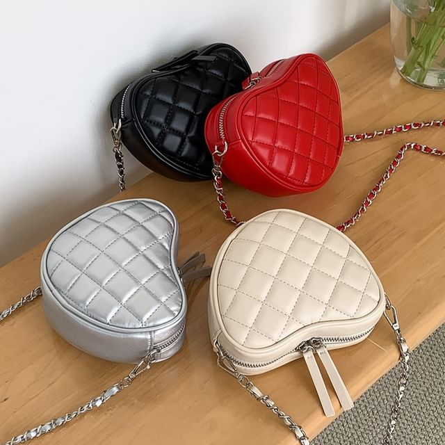 Bag Strap Heart Crossbody Quilted Chain