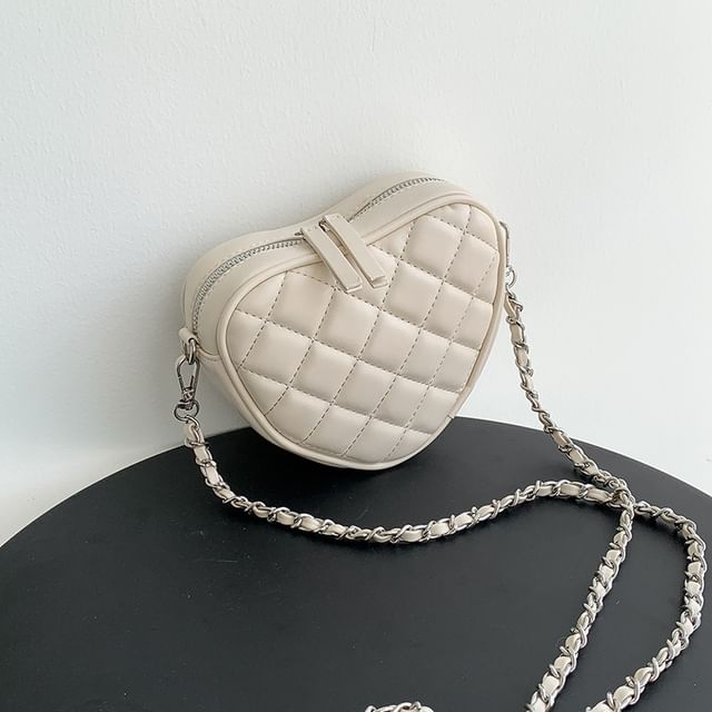 Bag Strap Heart Crossbody Quilted Chain