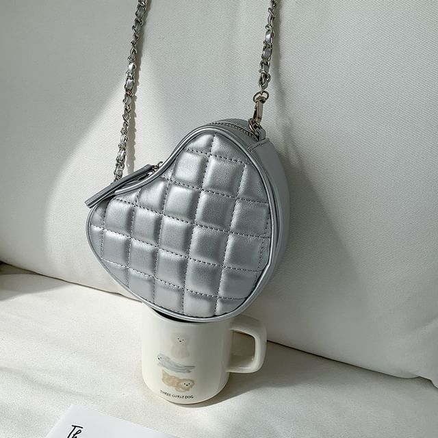 Bag Strap Heart Crossbody Quilted Chain