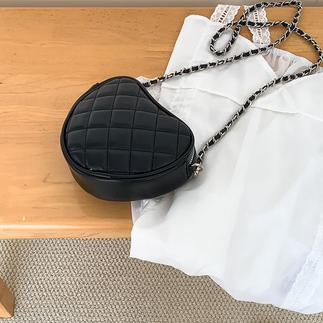 Bag Strap Heart Crossbody Quilted Chain
