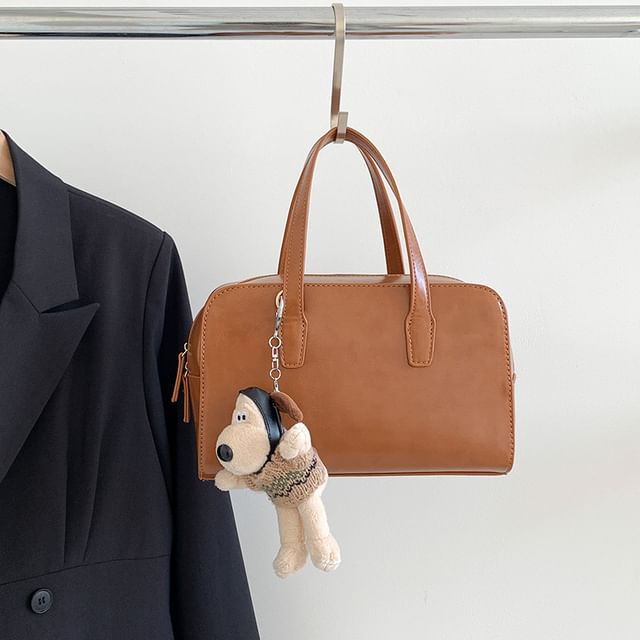 Leather Faux Boston Bag