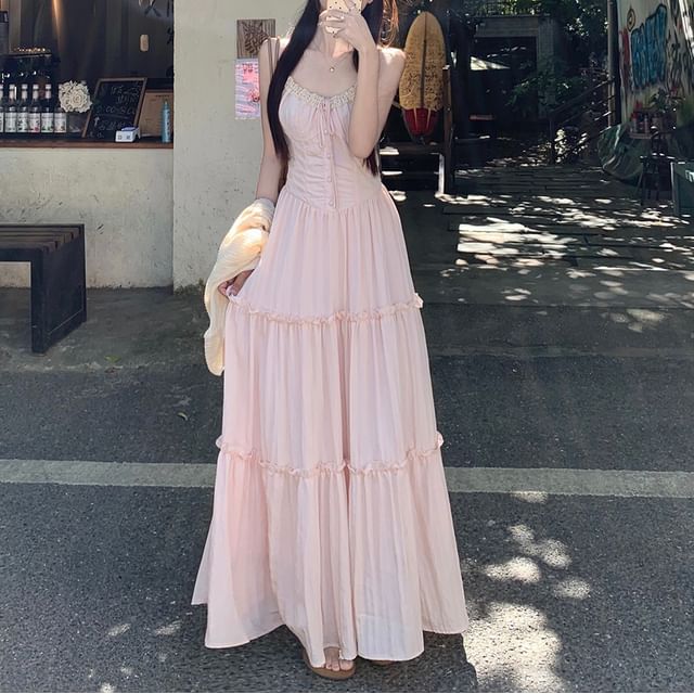 Maxi A-Line Dress & Cardigan Set