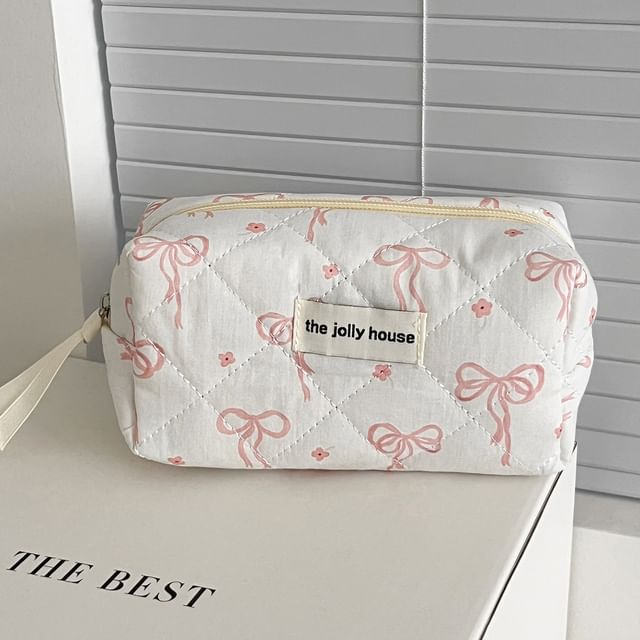 Bow Fabric Makeup Bag / Clutch / Pencil Case (Various Designs)