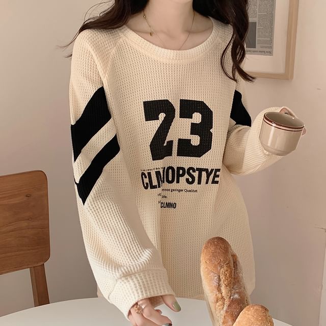 Couple Matching Pajama Set: Long-Sleeve Numbering Top + Pants