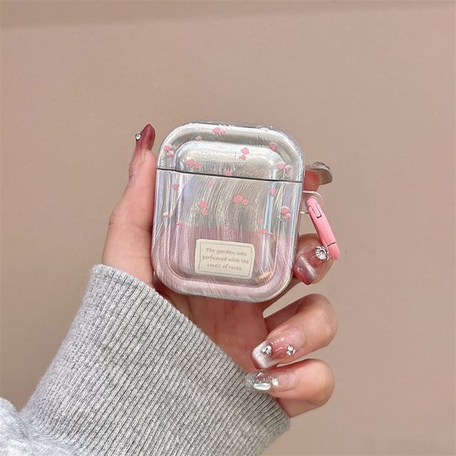 Floral AirPods / Pro Earphone Case Skin / Faux Pearl Charm / Set