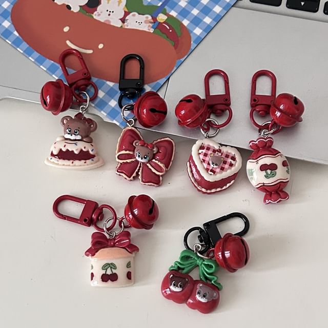 Cherry / Bear Bag Charm Keyring (Various Designs)