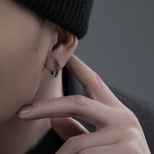 Hexagon-Shaped Hoop Earring