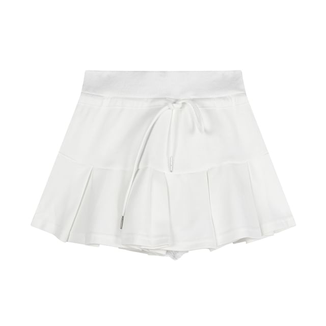 Oversized Hoodie with Pleated Mini Skirt and Tank Combo