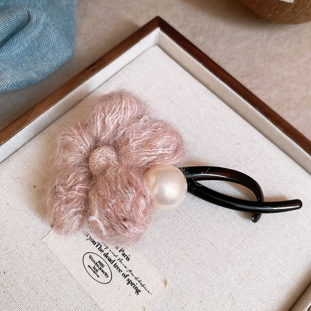 Hair Faux Flower Pearl Clip