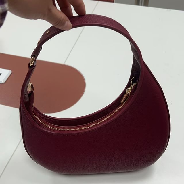 Faux Leather Asymmetrical Shoulder Bag